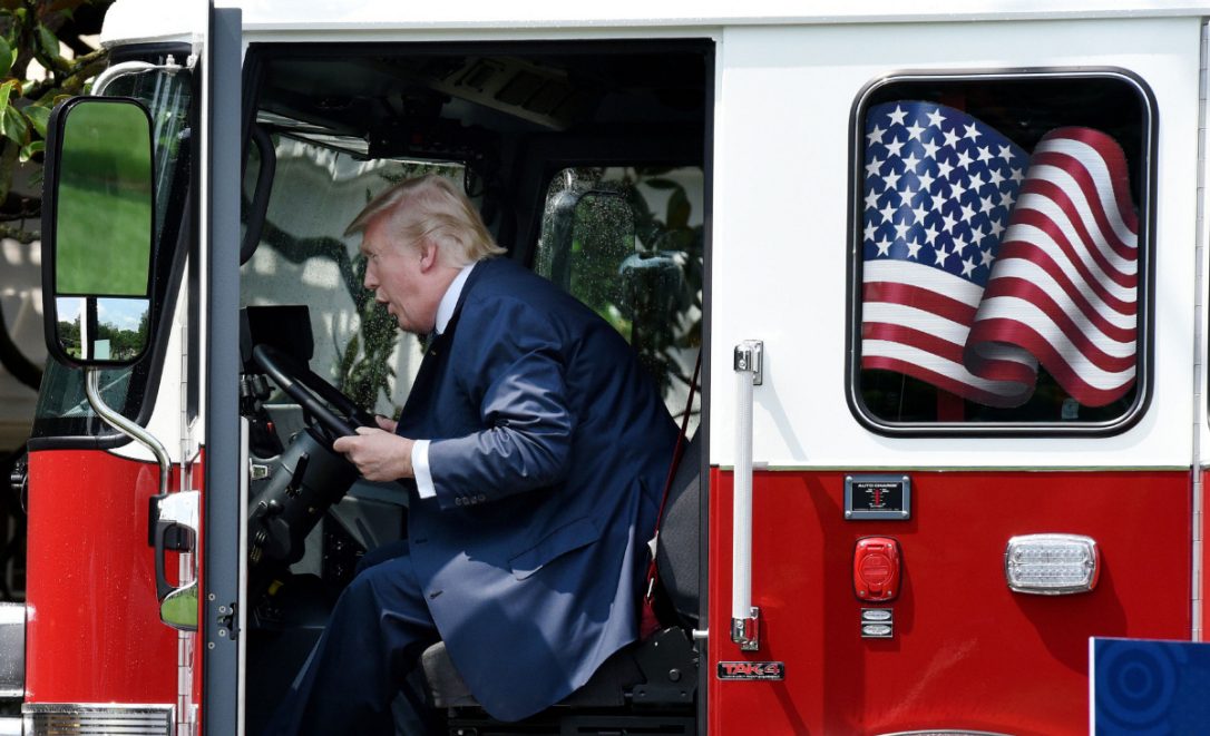 Trump Fire Truck Blank Meme Template