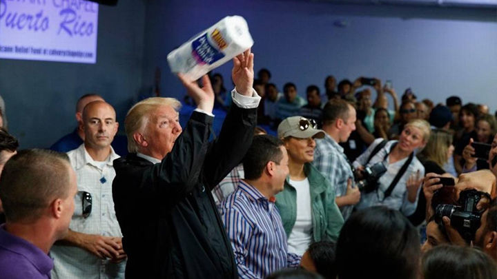 Trump tossing paper towels Blank Meme Template