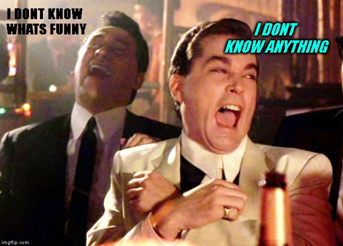 Good Fellas Hilarious | I DONT KNOW WHATS FUNNY; I DONT KNOW ANYTHING | image tagged in memes,good fellas hilarious | made w/ Imgflip meme maker