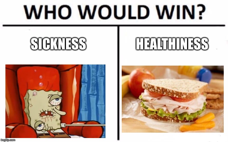 Who Would Win? Meme | SICKNESS HEALTHINESS | image tagged in memes,who would win | made w/ Imgflip meme maker