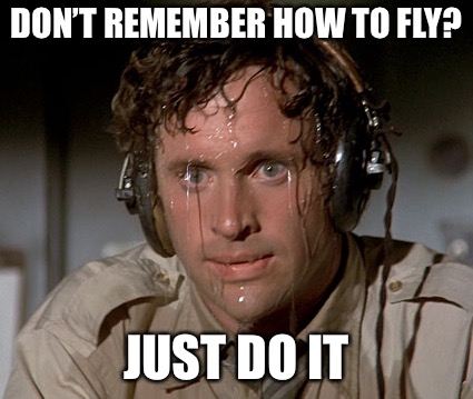 Sweating on commute after jiu-jitsu | DON’T REMEMBER HOW TO FLY? JUST DO IT | image tagged in sweating on commute after jiu-jitsu | made w/ Imgflip meme maker