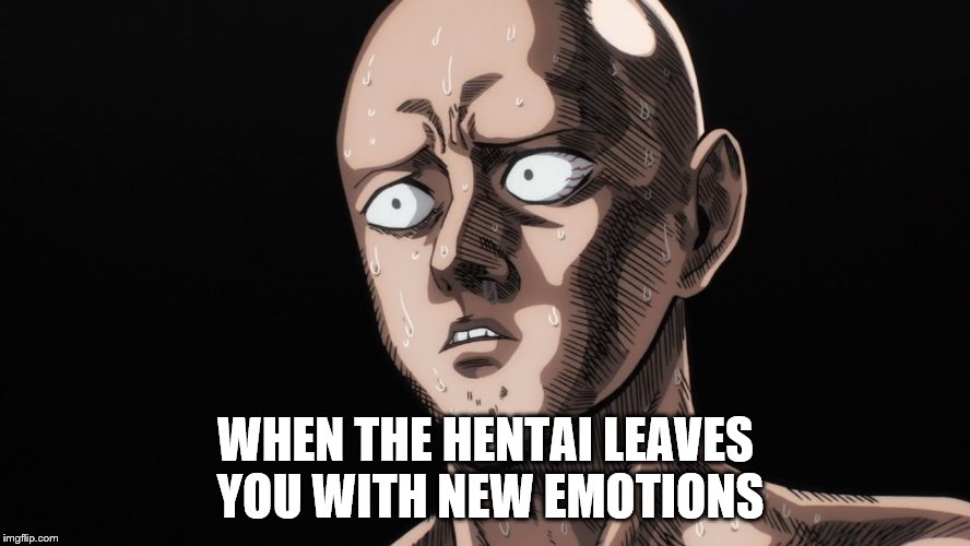 Saitama | WHEN THE HENTAI LEAVES YOU WITH NEW EMOTIONS | image tagged in saitama | made w/ Imgflip meme maker