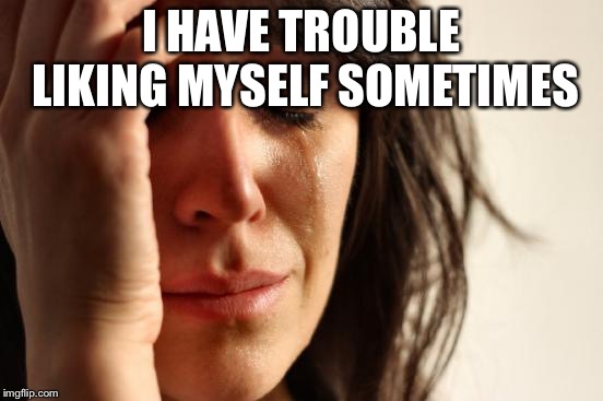 First World Problems Meme | I HAVE TROUBLE LIKING MYSELF SOMETIMES | image tagged in memes,first world problems | made w/ Imgflip meme maker