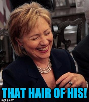 Hillary LOL | THAT HAIR OF HIS! | image tagged in hillary lol | made w/ Imgflip meme maker