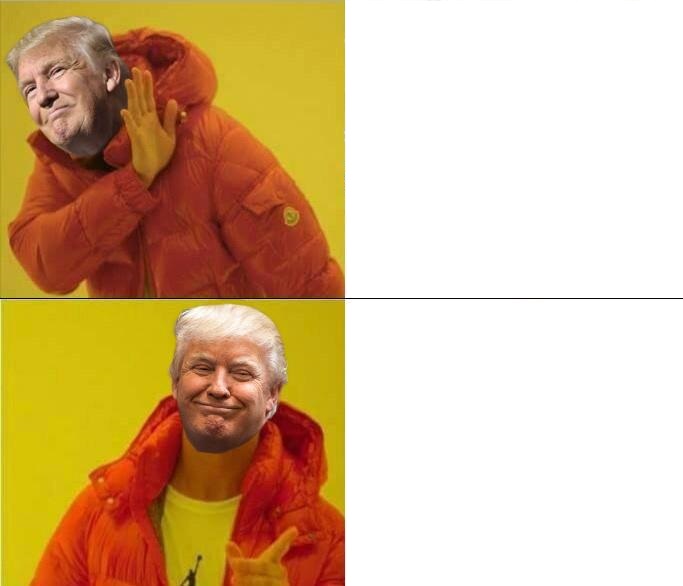 Trump Drakeposting Blank Meme Template