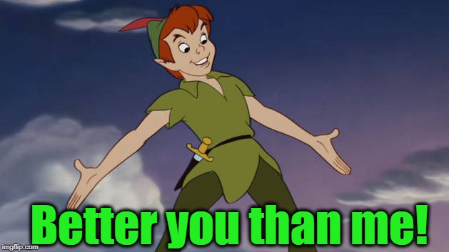 Peter Pan | Better you than me! | image tagged in peter pan | made w/ Imgflip meme maker