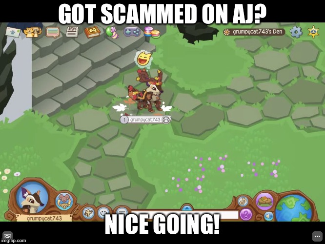 GOT SCAMMED ON AJ? NICE GOING! | image tagged in heh | made w/ Imgflip meme maker