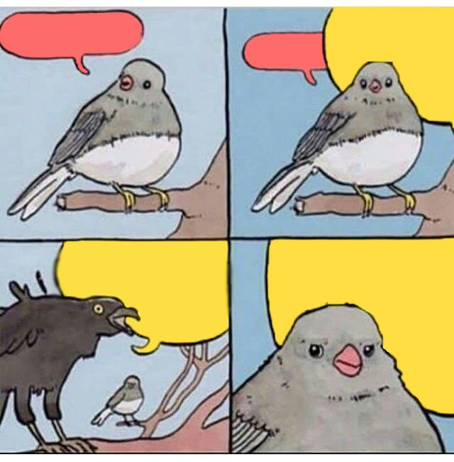 High Quality Two Birds Blank Meme Template