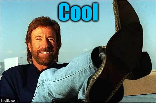 Chuck Norris Says | Cool | image tagged in chuck norris says | made w/ Imgflip meme maker