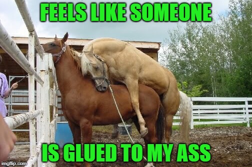 FEELS LIKE SOMEONE IS GLUED TO MY ASS | made w/ Imgflip meme maker