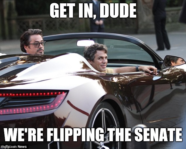 Get in losers | GET IN, DUDE; WE'RE FLIPPING THE SENATE | image tagged in get in losers | made w/ Imgflip meme maker