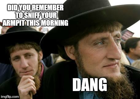 DID YOU REMEMBER TO SNIFF YOUR ARMPIT THIS MORNING DANG | made w/ Imgflip meme maker
