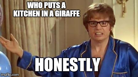 WHO PUTS A KITCHEN IN A GIRAFFE HONESTLY | made w/ Imgflip meme maker