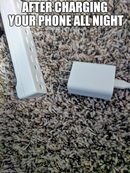AFTER CHARGING YOUR PHONE ALL NIGHT | image tagged in frustration,phone | made w/ Imgflip meme maker