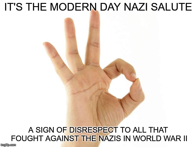WP | IT'S THE MODERN DAY NAZI SALUTE; A SIGN OF DISRESPECT TO ALL THAT FOUGHT AGAINST THE NAZIS IN WORLD WAR II | image tagged in white power,white supremacist,hate,trump,nazis | made w/ Imgflip meme maker