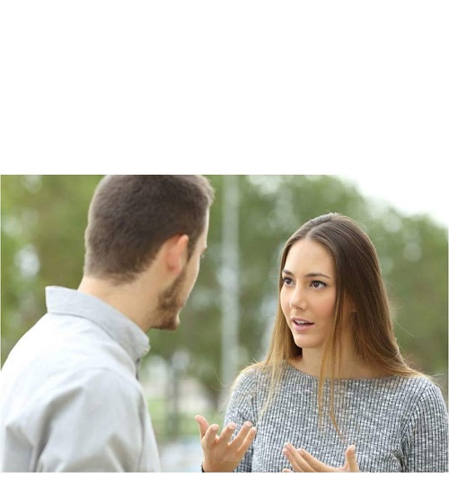 High Quality COUPLE TALKING RELATIONSHIP BLANK Blank Meme Template