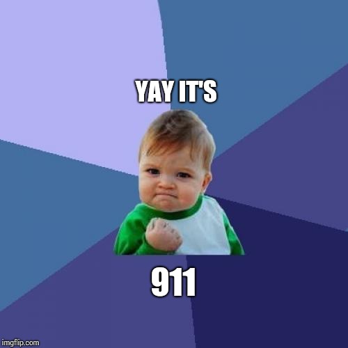 Success Kid | YAY IT'S; 911 | image tagged in memes,success kid | made w/ Imgflip meme maker