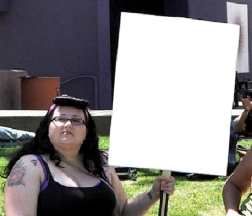 Protesting Feminist Blank Meme Template