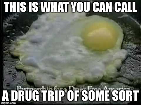 This is your brain on Reality TV! | THIS IS WHAT YOU CAN CALL A DRUG TRIP OF SOME SORT | image tagged in this is your brain on reality tv | made w/ Imgflip meme maker