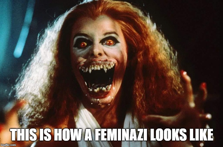 how a feminazi looks like | THIS IS HOW A FEMINAZI LOOKS LIKE | image tagged in feminists,feminazi | made w/ Imgflip meme maker