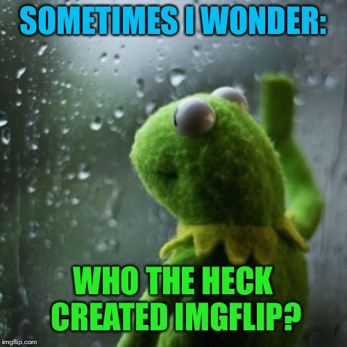 Who started all the craziness? | SOMETIMES I WONDER:; WHO THE HECK CREATED IMGFLIP? | image tagged in sometimes i wonder | made w/ Imgflip meme maker