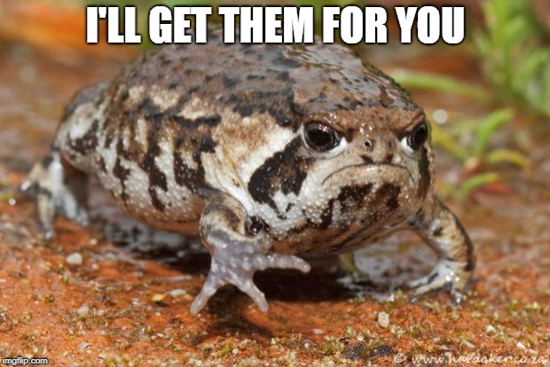 Grumpy Toad Meme | I'LL GET THEM FOR YOU | image tagged in memes,grumpy toad | made w/ Imgflip meme maker