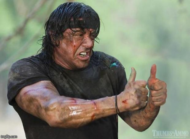 Thumbs Up Rambo | . | image tagged in thumbs up rambo | made w/ Imgflip meme maker
