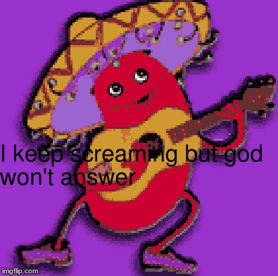 guitar playing bean and his existential paradise. | image tagged in funny,guitar playing bean | made w/ Imgflip meme maker