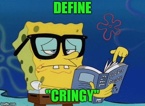 Spongebob Book | DEFINE "CRINGY" | image tagged in spongebob book | made w/ Imgflip meme maker