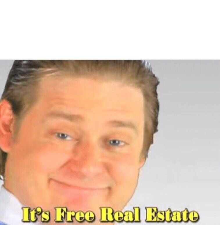 High Quality white top free real state Blank Meme Template