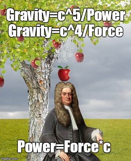 Three Laws of Denke | Gravity=c^5/Power Gravity=c^4/Force; Power=Force*c | image tagged in gravity,light,power,force,denke,newton | made w/ Imgflip meme maker