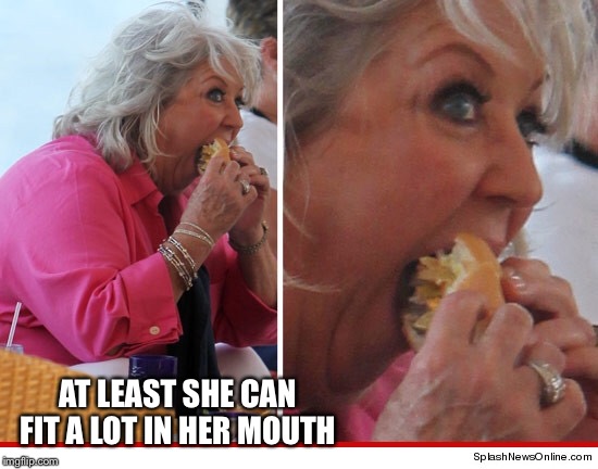 AT LEAST SHE CAN FIT A LOT IN HER MOUTH | made w/ Imgflip meme maker