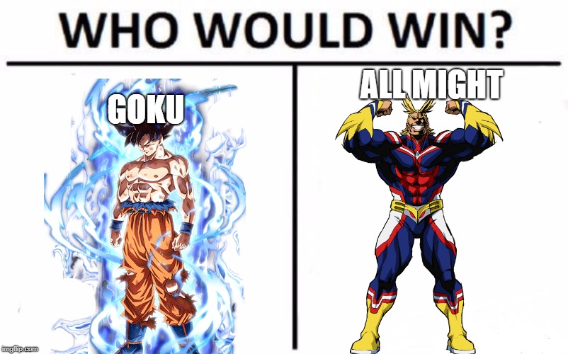 Who Would Win? | ALL MIGHT; GOKU | image tagged in memes,who would win,dragon ball super,my hero academia | made w/ Imgflip meme maker