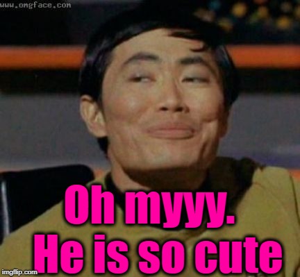 sulu | Oh myyy.  He is so cute | image tagged in sulu | made w/ Imgflip meme maker