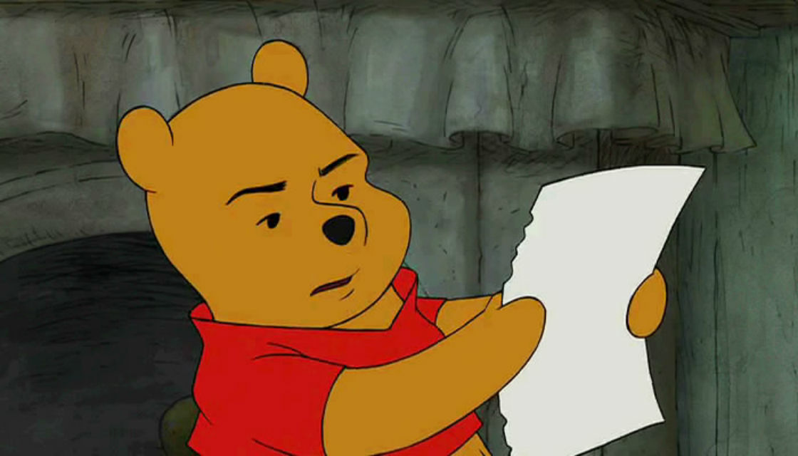 Image result for winnie the pooh reading meme