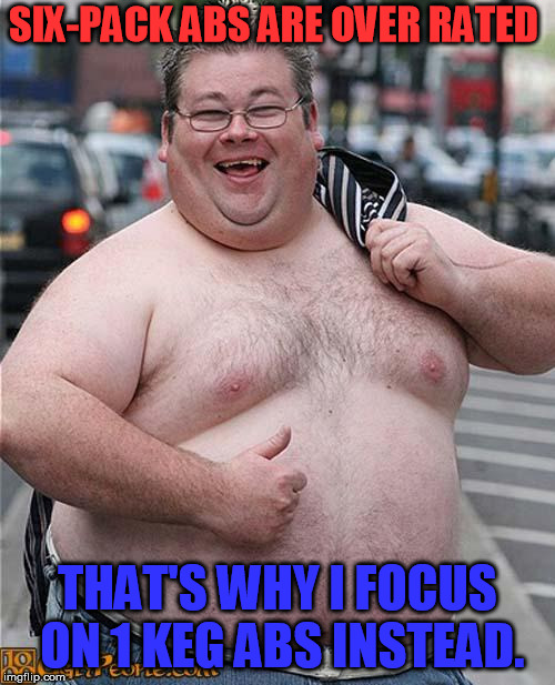 Fat guy with 6 pack