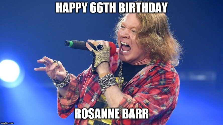 HAPPY 66TH BIRTHDAY; ROSANNE BARR | image tagged in rosanrose555assdigger | made w/ Imgflip meme maker