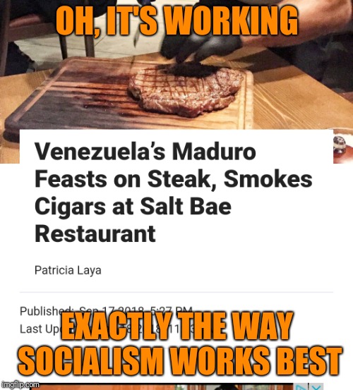 OH, IT'S WORKING EXACTLY THE WAY SOCIALISM WORKS BEST | made w/ Imgflip meme maker