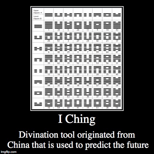 I Ching | image tagged in demotivationals,i ching,dividination | made w/ Imgflip demotivational maker