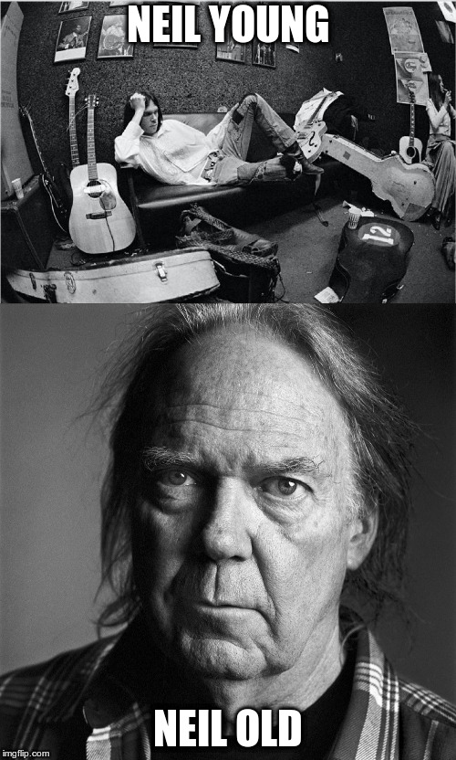 Well, it happens to us all! | NEIL YOUNG; NEIL OLD | image tagged in neil young,aging,humor | made w/ Imgflip meme maker