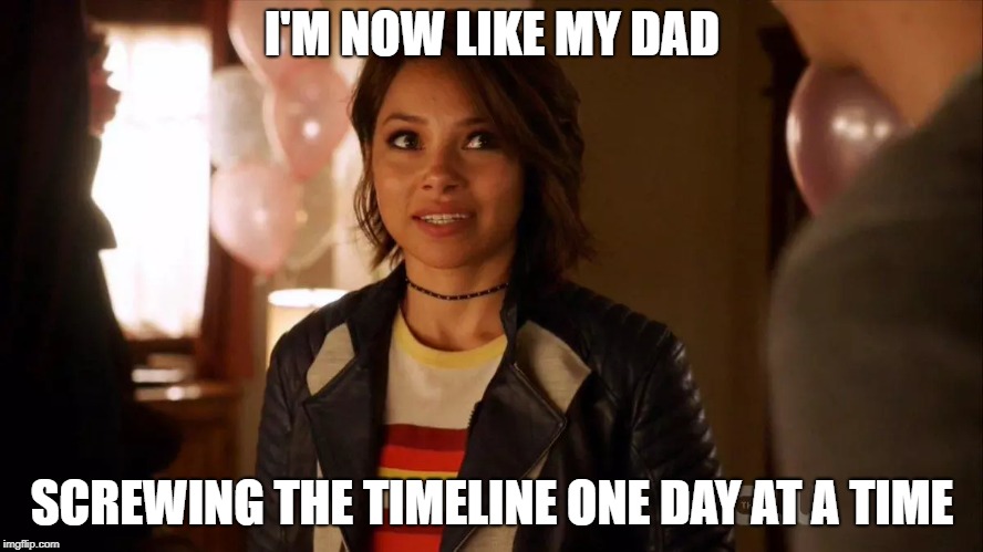 oh, West-Allen family, why must you ruin the timeline? | I'M NOW LIKE MY DAD; SCREWING THE TIMELINE ONE DAY AT A TIME | image tagged in the flash | made w/ Imgflip meme maker