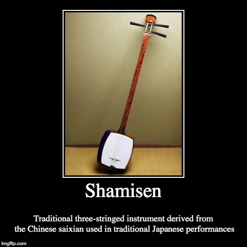 Shamisen | image tagged in demotivationals,shamisen,instrunment,japan | made w/ Imgflip demotivational maker