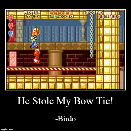 He Stole My Bow Tie | image tagged in funny,demotivationals,birdo | made w/ Imgflip demotivational maker