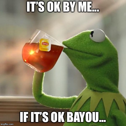 Bayou Kermy | IT’S OK BY ME... IF IT’S OK BAYOU... | image tagged in memes,but thats none of my business,kermit the frog | made w/ Imgflip meme maker