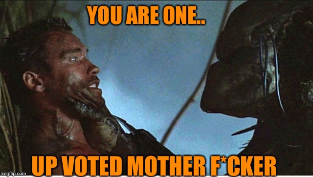 YOU ARE ONE.. UP VOTED MOTHER F*CKER | made w/ Imgflip meme maker