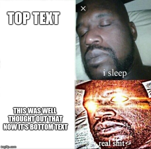 Sleeping Shaq | TOP TEXT; THIS WAS WELL THOUGHT OUT THAT NOW IT'S BOTTOM TEXT | image tagged in memes,sleeping shaq | made w/ Imgflip meme maker