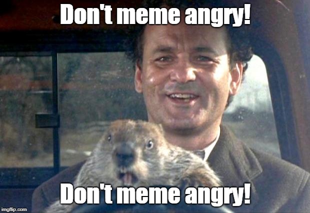 Groundhog Day | Don't meme angry! Don't meme angry! | image tagged in groundhog day | made w/ Imgflip meme maker