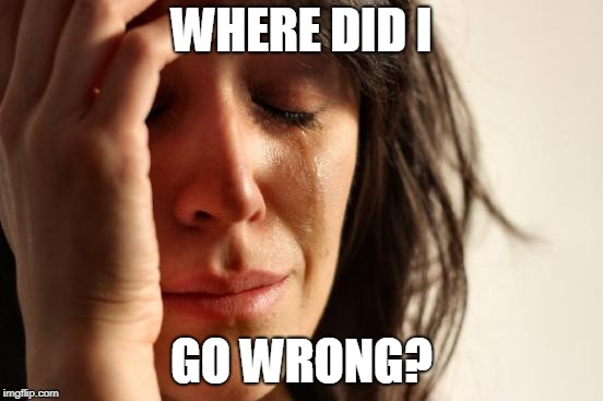 First World Problems Meme | WHERE DID I GO WRONG? | image tagged in memes,first world problems | made w/ Imgflip meme maker