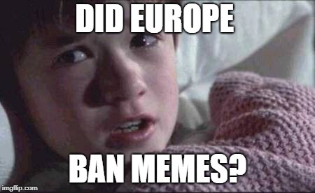 I See Dead People | DID EUROPE; BAN MEMES? | image tagged in memes,i see dead people | made w/ Imgflip meme maker