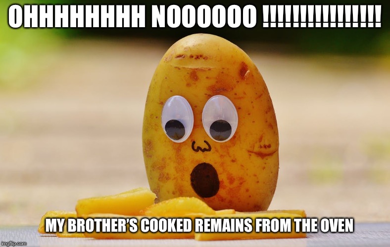 Own Race dead to make Potato Chips | OHHHHHHHH NOOOOOO !!!!!!!!!!!!!!!! MY BROTHER’S COOKED REMAINS FROM THE OVEN | image tagged in potato chips,race,dead | made w/ Imgflip meme maker